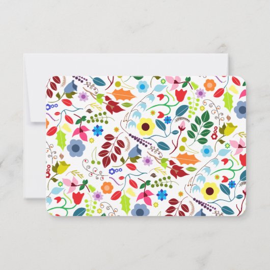 Modern Boho Chic Floral Wedding RSVP (Achterkant)