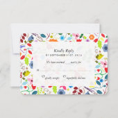 Modern Boho Chic Floral Wedding RSVP (Voorkant)