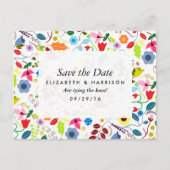 Modern Boho Chic Floral Wedding Save the Date Aankondigingskaart (Voorkant)