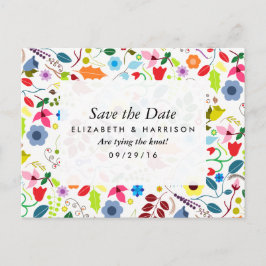 Modern Boho Chic Floral Wedding Save the Date Aankondigingskaart