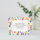 Modern Boho Chic Floral Wedding Save the Date Aankondigingskaart (Staand voorkant)