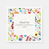 Modern Boho Chic Floral Wedding Servetten (Voorkant)
