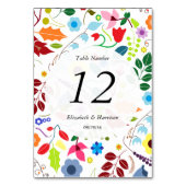 Modern Boho Chic Floral Wedding Table No. Kaart (Voorkant)