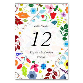 Modern Boho Chic Floral Wedding Table No. Kaart