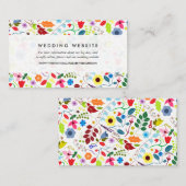 Modern Boho Chic Floral Wedding Website Informatiekaartje (Voorkant / Achterkant)
