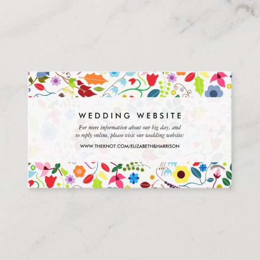 Modern Boho Chic Floral Wedding Website Informatiekaartje (Voorkant)