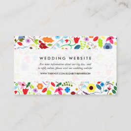 Modern Boho Chic Floral Wedding Website Informatiekaartje