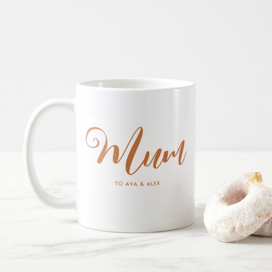 Modern Boho Chic met namen Moederdag Mum Koffiemok (Met donut)
