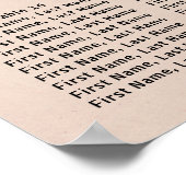 Modern Boho Chic Red Floral 20-tabel zitplaatje Poster (Hoek)