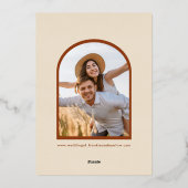 Modern Boho Chic Retro Wedding Gold Folie Uitnodiging (Achterkant)