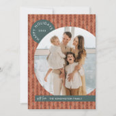 Modern Boho Christmas Photo Holiday Kaart (Voorkant)