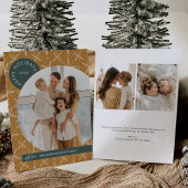 Modern Boho Christmas Photo Holiday Kaart