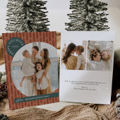 Modern Boho Christmas Photo Holiday Kaart