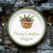 Modern Boho Christmas Tree Botanical Party Plates Papieren Bordje