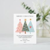 Modern Boho Christmas Trees Feestdagenkaart (Staand voorkant)