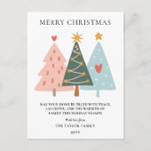 Modern Boho Christmas Trees Feestdagenkaart (Voorkant)
