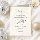 Modern Boho Coquette Bow Arch Script Holiday Party Kaart
