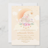 Modern Boho Cute Waterverf Bunny Girl Baby shower Kaart (Voorkant)