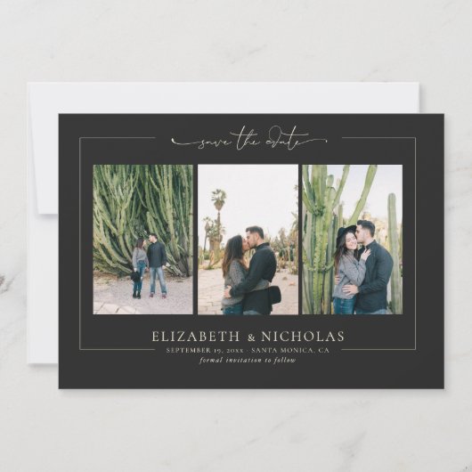 Modern Boho Desert | 3 Foto slaat de datum op Save The Date (Voorkant)
