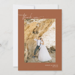 Modern Boho Desert | Eenvoudig script bruiloft bed Bedankkaart