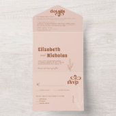 Modern Boho Desert | Uitnodiging voor één weddensc (Binnen)