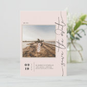 Modern Boho Desert | Vierkante foto slaat de datum Save The Date (Staand voorkant)