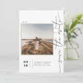 Modern Boho Desert | Vierkante foto slaat de datum Save The Date (Staand voorkant)