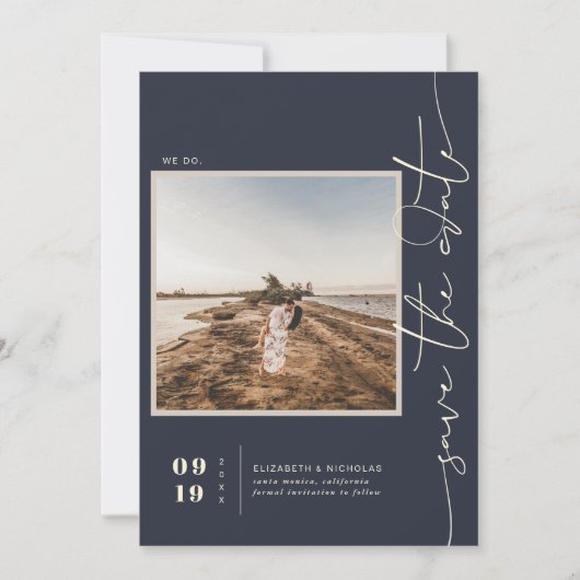 Modern Boho Desert | Vierkante foto slaat de datum Save The Date (Voorkant)
