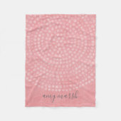 Modern Boho Dot Pattern met sprongscriptnaam Fleece Deken (Voorkant)