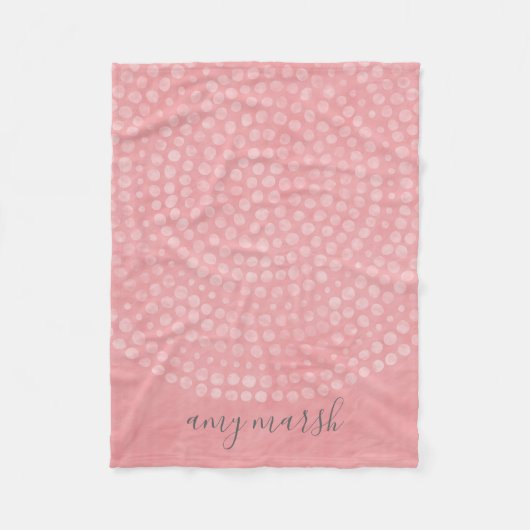 Modern Boho Dot Pattern met sprongscriptnaam Fleece Deken (Voorkant)