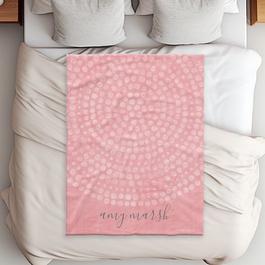 Modern Boho Dot Pattern met sprongscriptnaam Fleece Deken