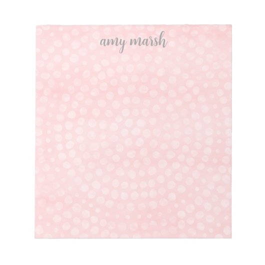 Modern Boho Dot Pattern met sprongscriptnaam Notitieblok (Voorkant)