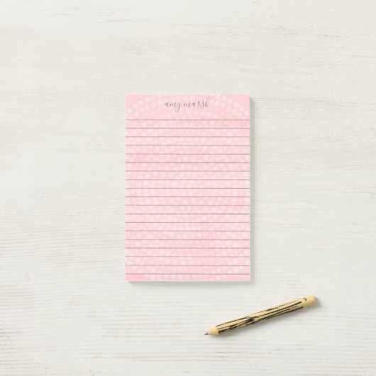 Modern Boho Dot Pattern met sprongscriptnaam Post-it® Notes (Op bureau)