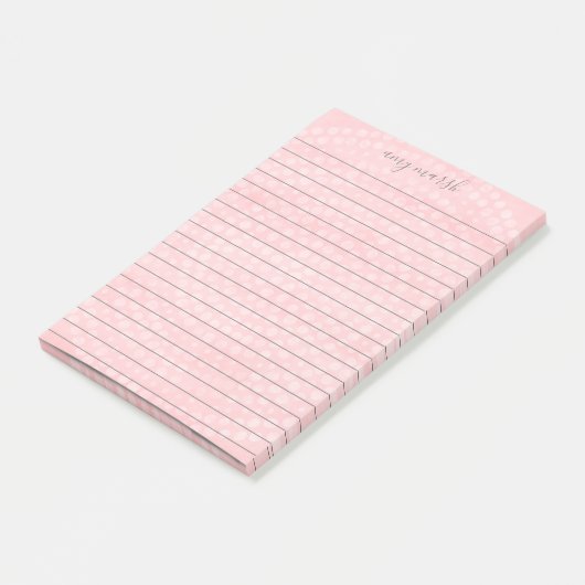 Modern Boho Dot Pattern met sprongscriptnaam Post-it® Notes (Schuin)