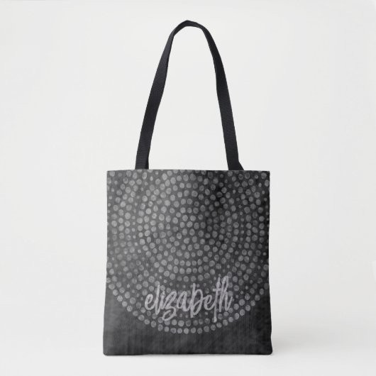 Modern Boho Dot Pattern met sprongscriptnaam Tote Bag (Voorkant)