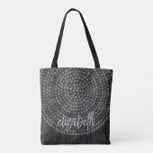Modern Boho Dot Pattern met sprongscriptnaam Tote Bag (Achterkant)