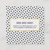 MODERN BOHO driehoekspatroon modern zwart goud Vierkante Visitekaartje (Achterkant)