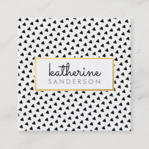 MODERN BOHO driehoekspatroon modern zwart goud Vierkante Visitekaartje