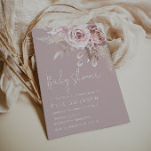 Modern Boho Dusty Roos Baby shower Kaart