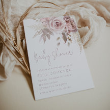 Modern Boho Dusty Roos & Blush Bloemen Baby shower