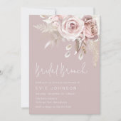 Modern Boho Dusty Roos Vrijgezellenfeest Brunch Kaart (Voorkant)