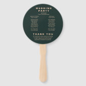 Modern Boho Earth Tone Circle Wedding Program Hand Handwaaier (Achterkant)