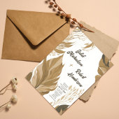 Modern Boho Earth Tone Foliage Wedding Kaart