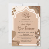 Modern Boho Earth Tone Islamic Arch Iftar Kaart (Voorkant)