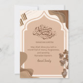 Modern Boho Earth Tone Islamic Arch Iftar Kaart (Achterkant)