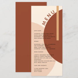 Modern Boho Earth-toned Abstracte Circles Wedding Menu