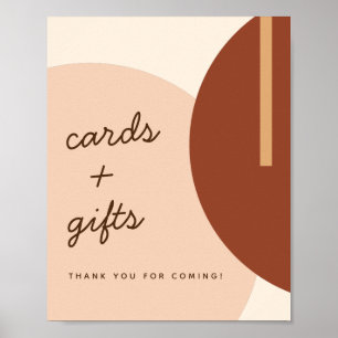 Modern Boho Earth-toned Abstracte Circles Wedding Poster