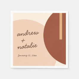 Modern Boho Earth-toned Abstracte Circles Wedding Servet