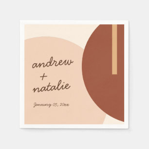 Modern Boho Earth-toned Abstracte Circles Wedding Servet