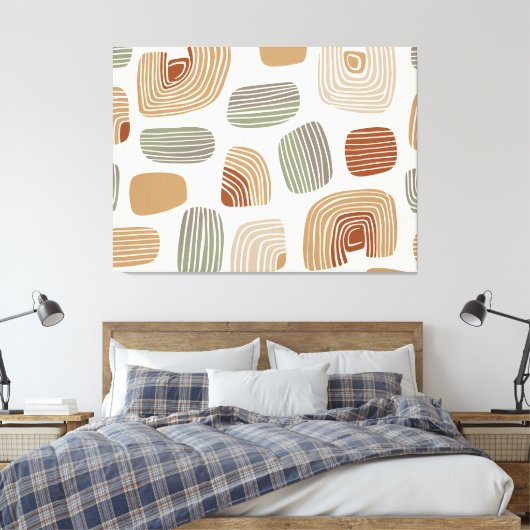 Modern Boho Earth Tones Abstract ID1273 Canvas Afdruk (Insitu (Slaapkamer))
